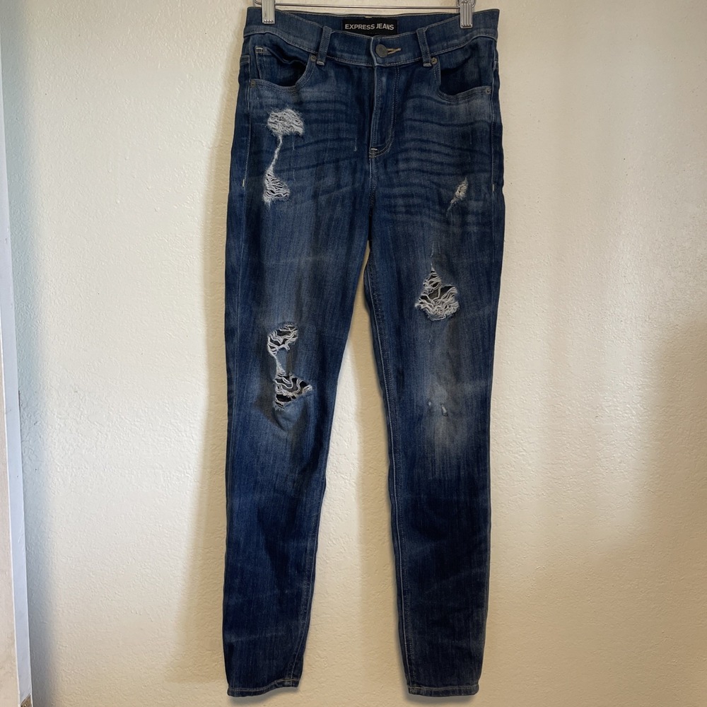 Express Jeans Distressed‎ High Rise Size 4R Womans Teens